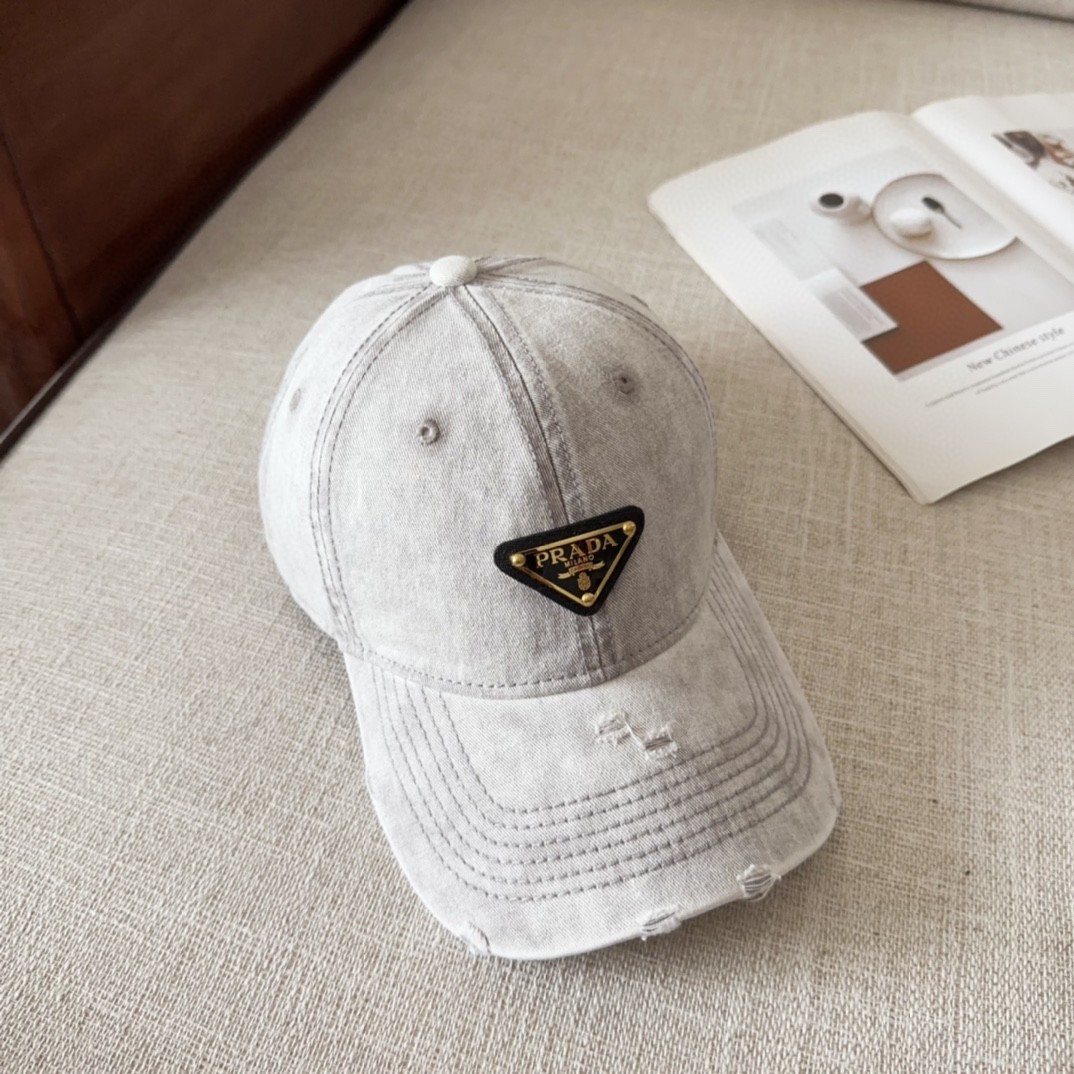 [#4809] Prada baseball cap peaked ca p hat