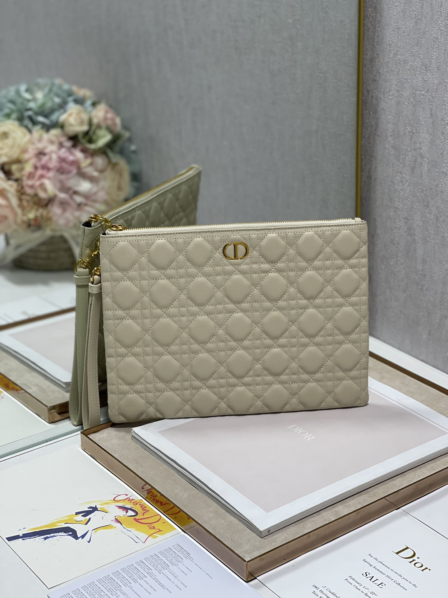 Large Dior Caro Daily Pouch